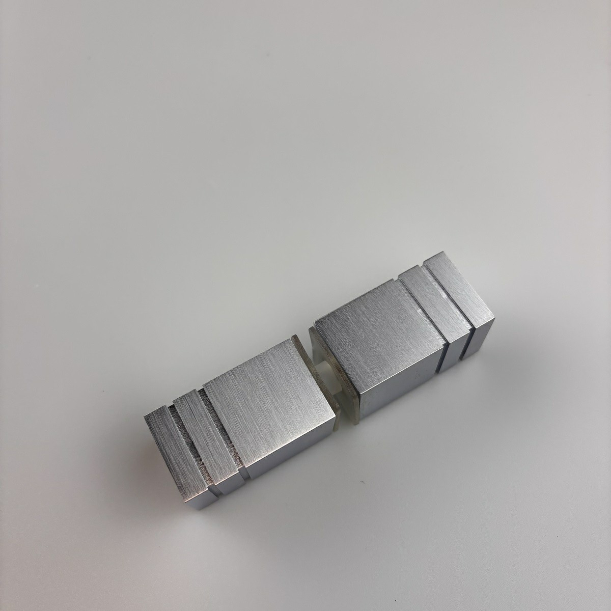 Double Pull Knob - Square - Satin Chrome